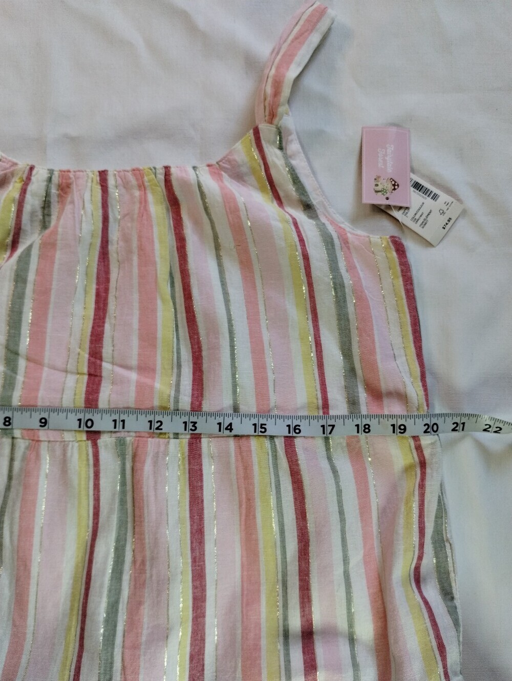 Gymboree Pink Multicolor Striped Tiered Sundress - Picture 4 of 8